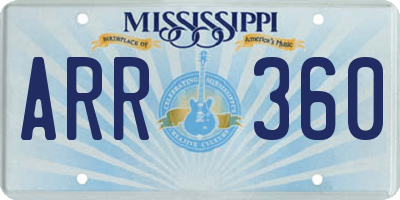 MS license plate ARR360