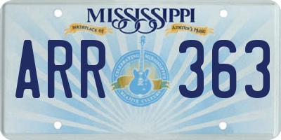 MS license plate ARR363