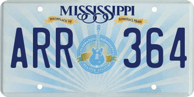 MS license plate ARR364