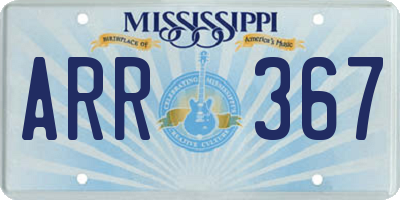 MS license plate ARR367