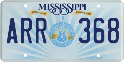 MS license plate ARR368