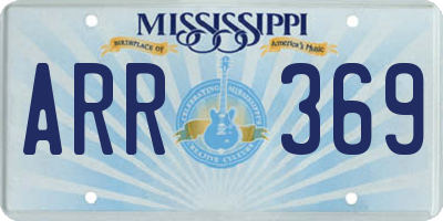 MS license plate ARR369