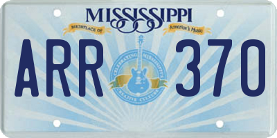 MS license plate ARR370