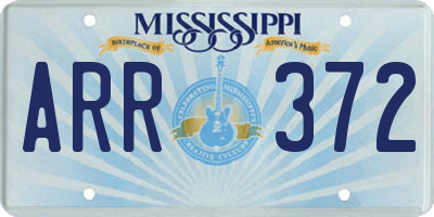 MS license plate ARR372