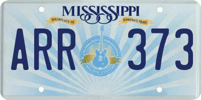 MS license plate ARR373