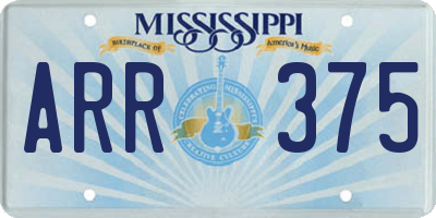 MS license plate ARR375
