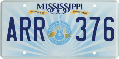 MS license plate ARR376