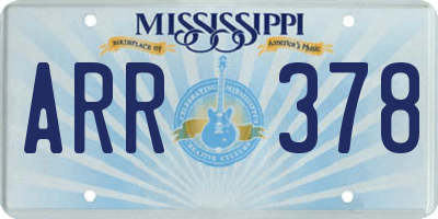 MS license plate ARR378