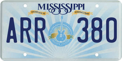 MS license plate ARR380