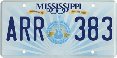 MS license plate ARR383