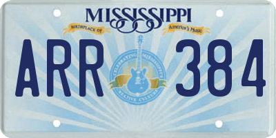 MS license plate ARR384
