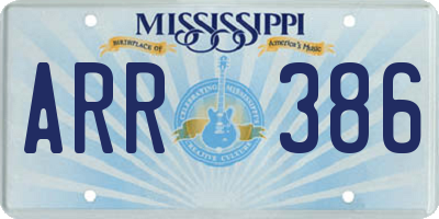 MS license plate ARR386