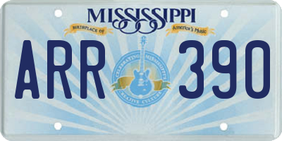 MS license plate ARR390