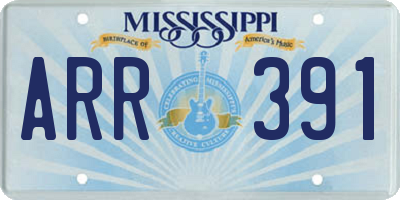 MS license plate ARR391