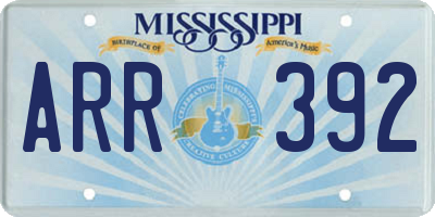 MS license plate ARR392