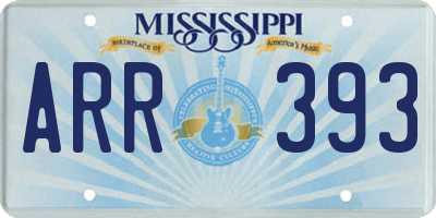 MS license plate ARR393