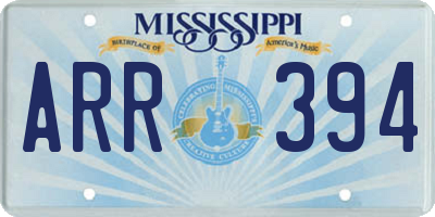 MS license plate ARR394
