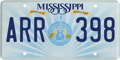 MS license plate ARR398