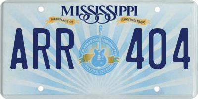MS license plate ARR404
