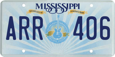 MS license plate ARR406