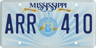 MS license plate ARR410