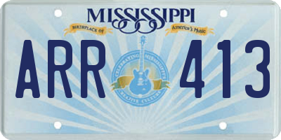 MS license plate ARR413