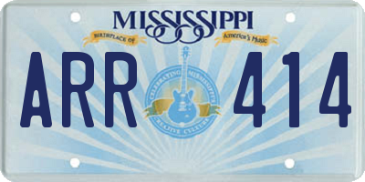 MS license plate ARR414