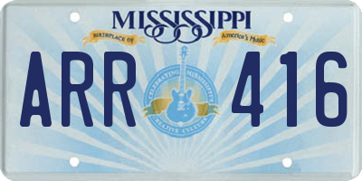MS license plate ARR416