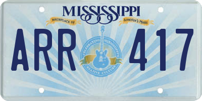 MS license plate ARR417