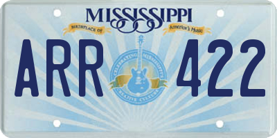 MS license plate ARR422