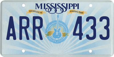 MS license plate ARR433