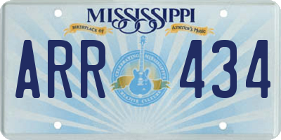 MS license plate ARR434