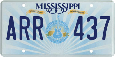 MS license plate ARR437