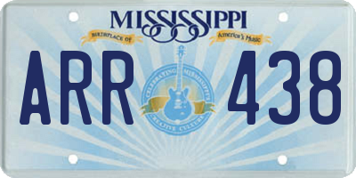 MS license plate ARR438