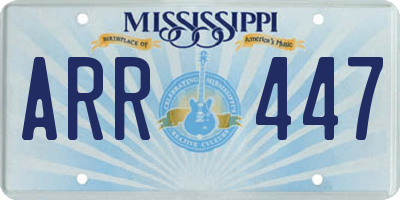 MS license plate ARR447