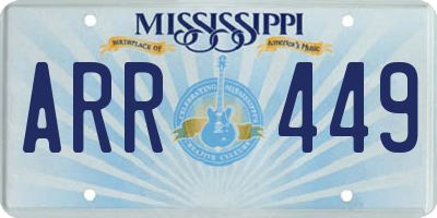 MS license plate ARR449