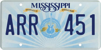 MS license plate ARR451