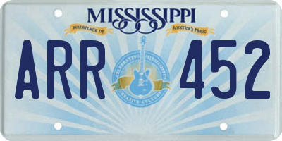MS license plate ARR452