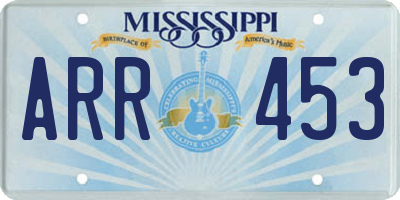 MS license plate ARR453