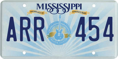 MS license plate ARR454