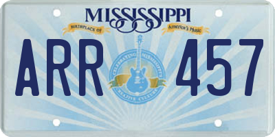 MS license plate ARR457