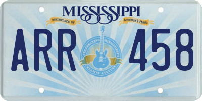 MS license plate ARR458