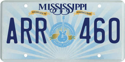 MS license plate ARR460
