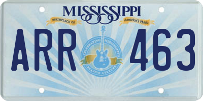 MS license plate ARR463