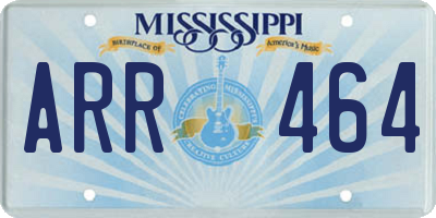 MS license plate ARR464