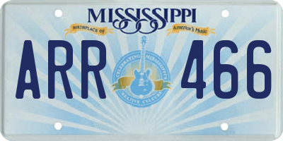 MS license plate ARR466