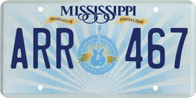 MS license plate ARR467
