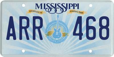 MS license plate ARR468