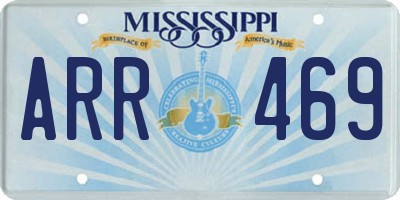 MS license plate ARR469