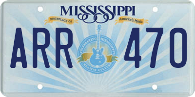 MS license plate ARR470
